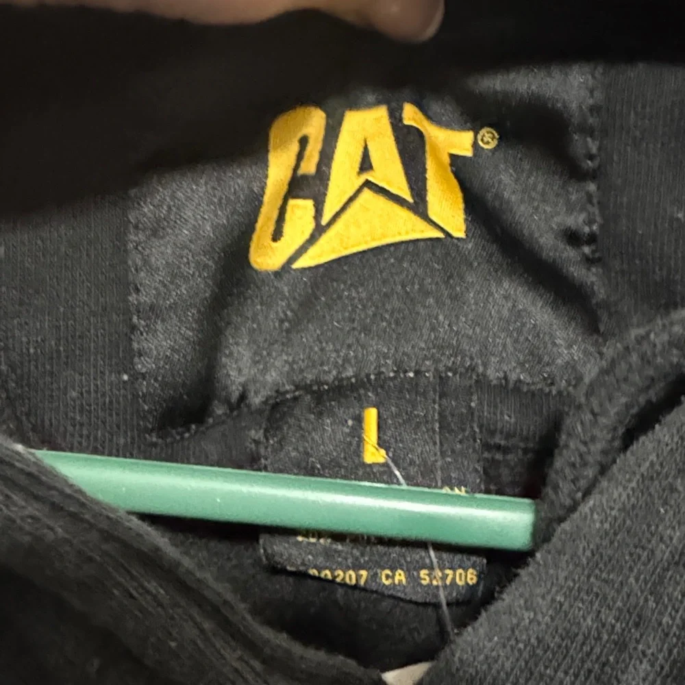 Caterpillar Black “Cat” Hoodie with Yellow Logo Size L